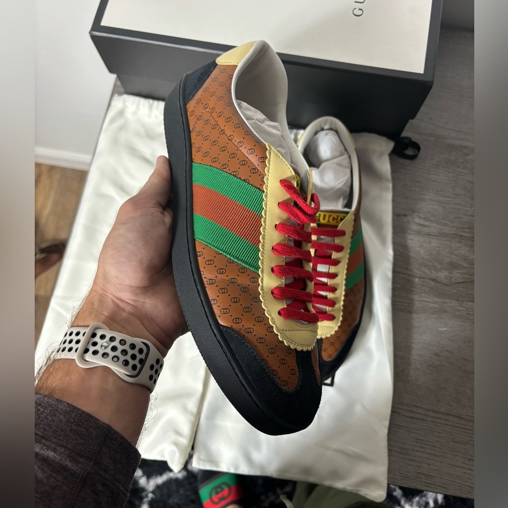 Gucci Limited Edition Web Stripe Brown GG logo Men’s Size 9.5